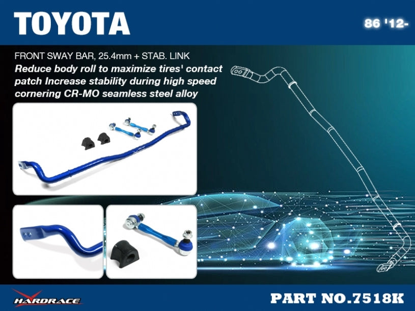 Front Sway Bar Subaru, Toyota, 86, Brz, FRS, ZC6, ZN6, FT86/FRS, ZN6/ZC6