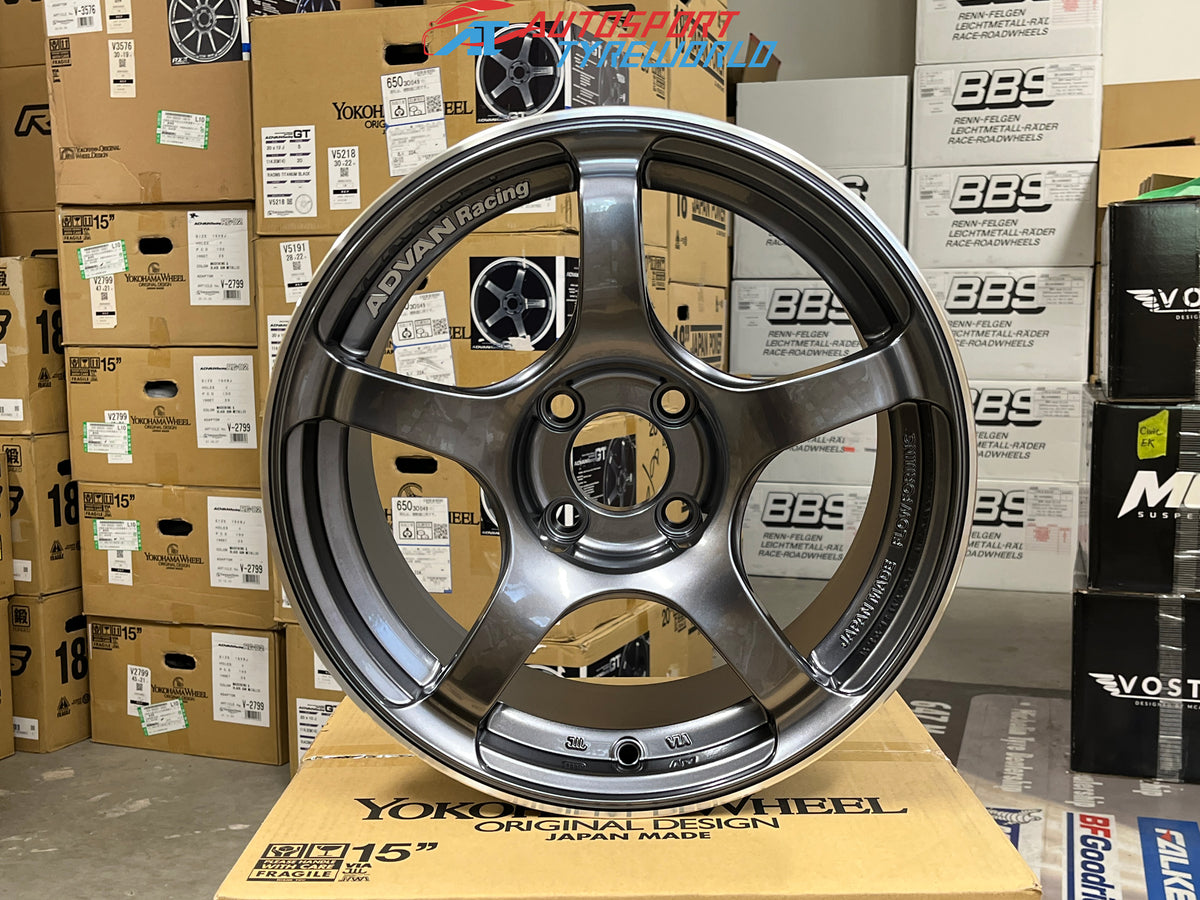 Advan TC4 15x6.0 +38 4-100 Racing Gunmetallic & Ring Wheel main image 1