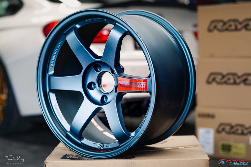 Rays TE37SL 18X9.5, +22, 5X114.3, Matte Blue Gunmetal