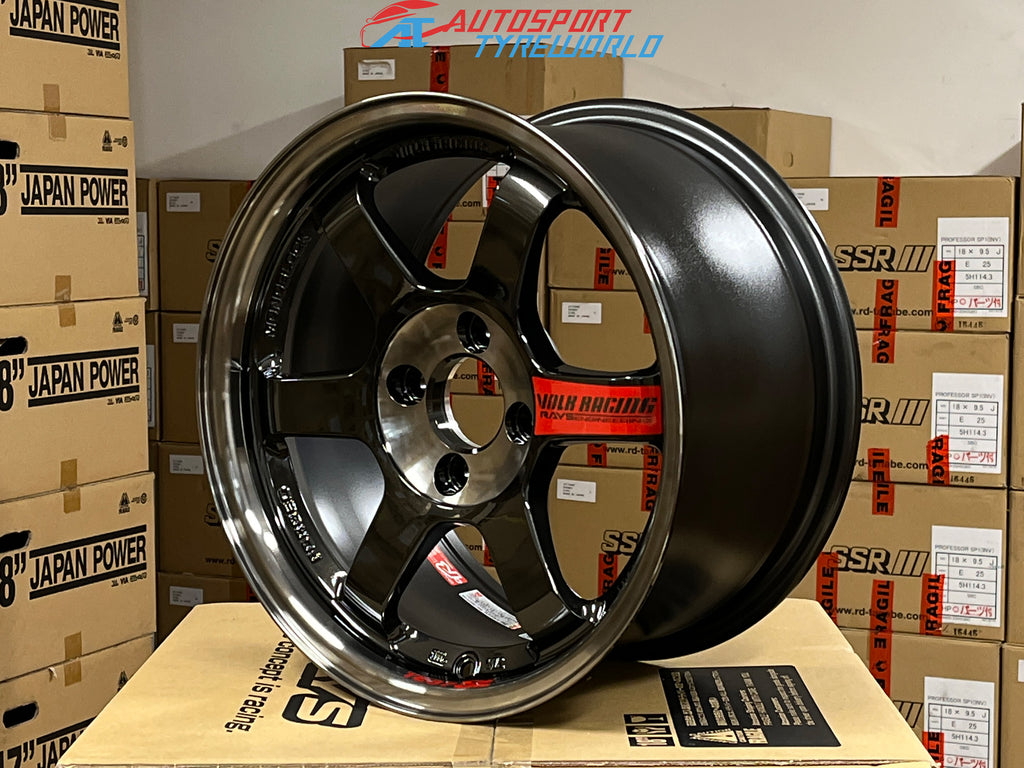 Rays Volk Racing TE37SL in Double Black 15 inch (PW)