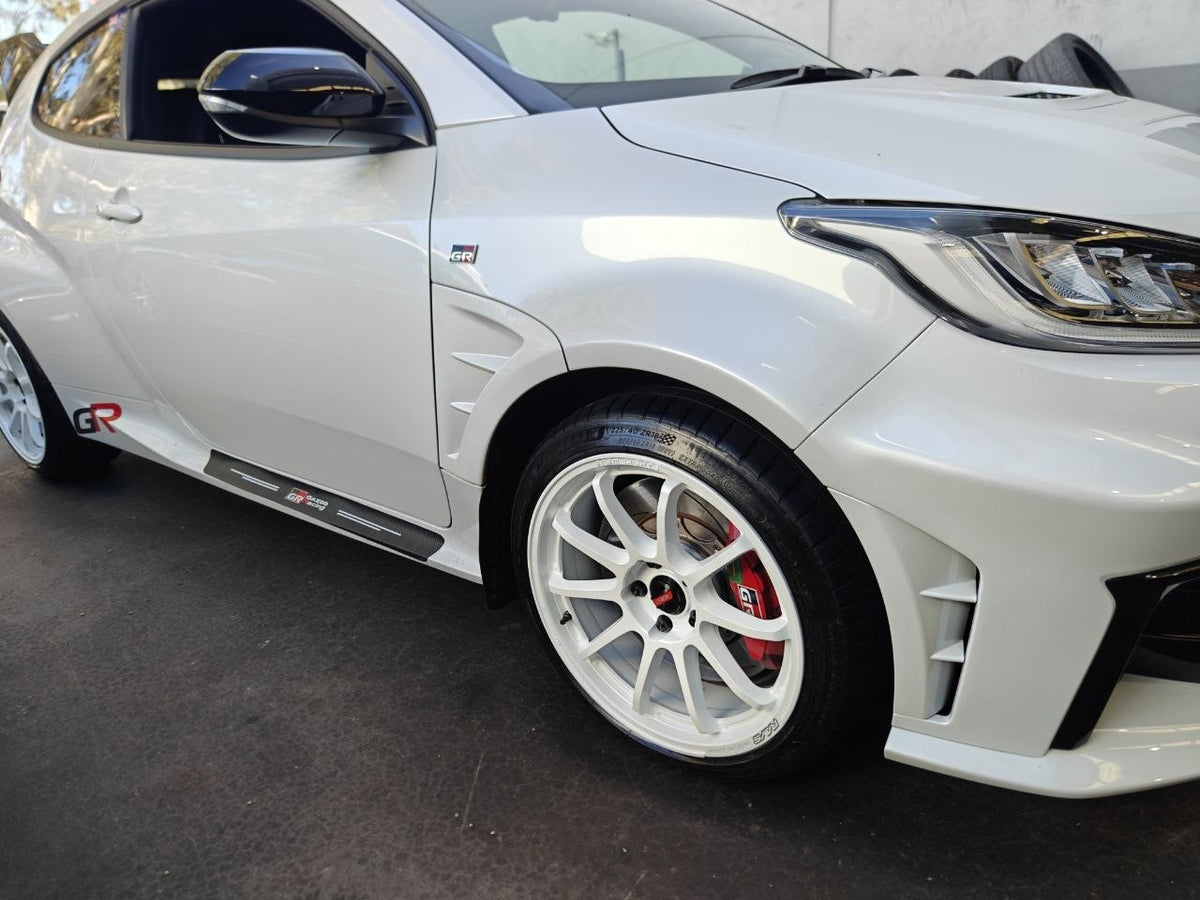 GR Yaris Front Wheel Fitment: Rays 57NR White and Michelin PS4S 225/40R18 Adelaide