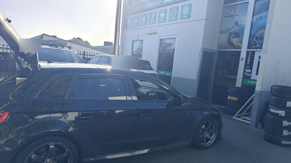 Audi RS3 daily driven Yokohama AD09 and RAYS TE37SL setup Adelaide