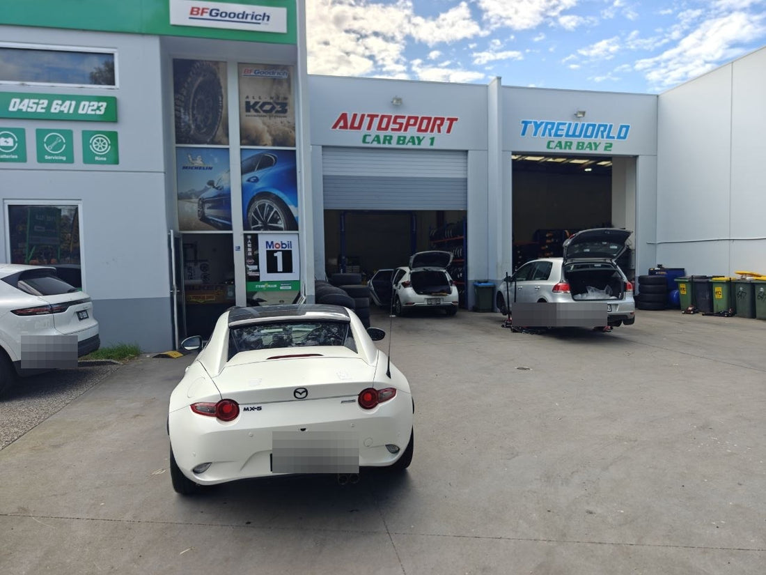 Mazda MX-5 with 205/45R17 Bridgestone Potenza Adrenalin RE003 tyres and wheel alignment at Autosport Tyre World Magill