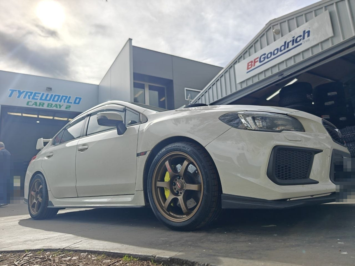 Subaru WRX STI 245/40R18 MC7 and RAYS 57DR SEO Fitment Guide