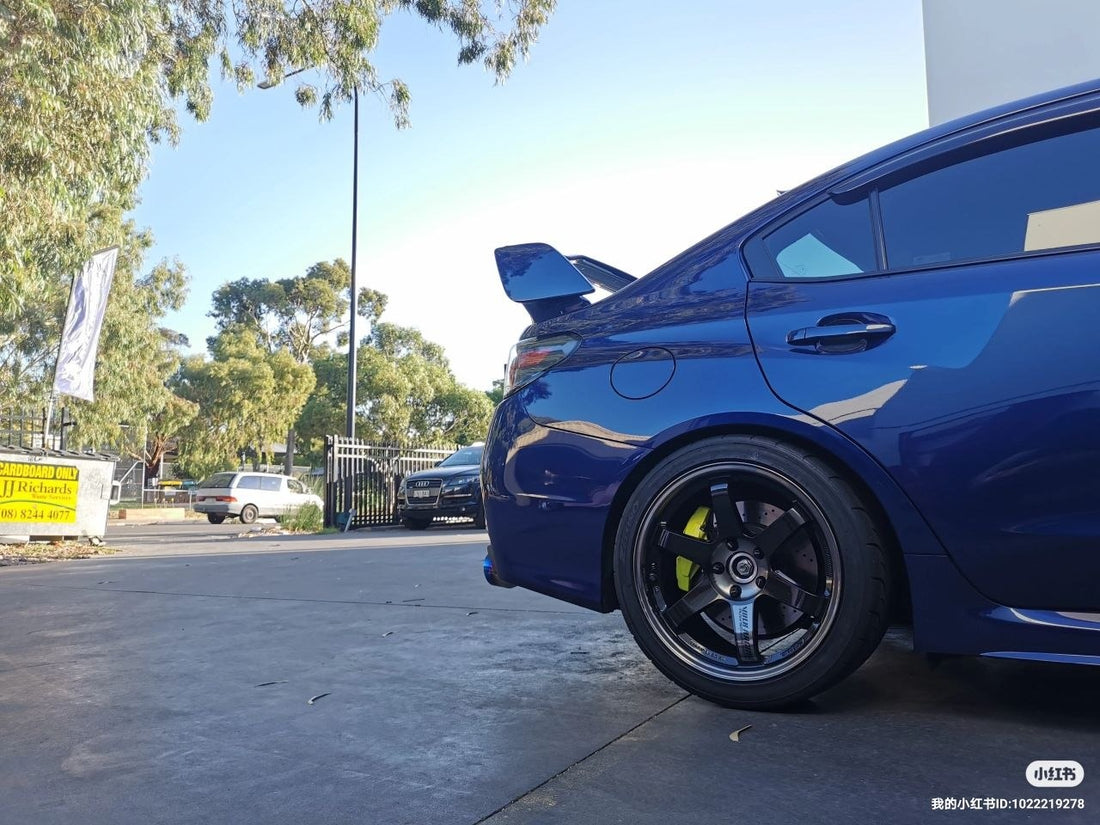 Subaru WRX STI VA Four-Wheel Alignment After TE37SL and Voston