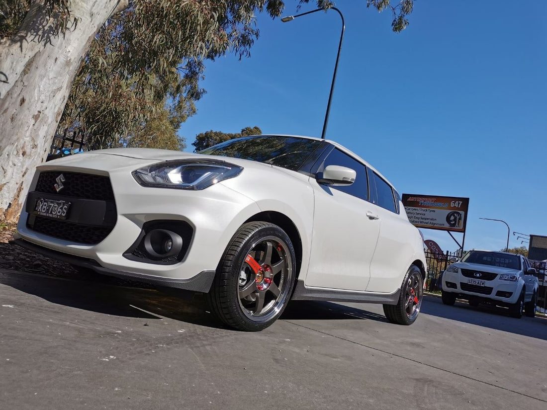 Suzuki Swift Sport Four-Wheel Alignment After TE37SL and PS4