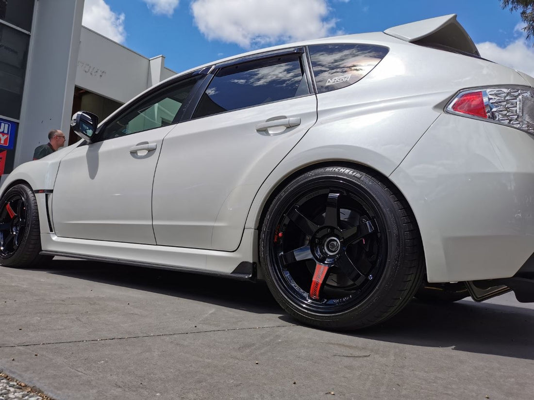 Subaru WRX STI Rear Fitment with RAYS TE37SL and Michelin PS5 Adelaide