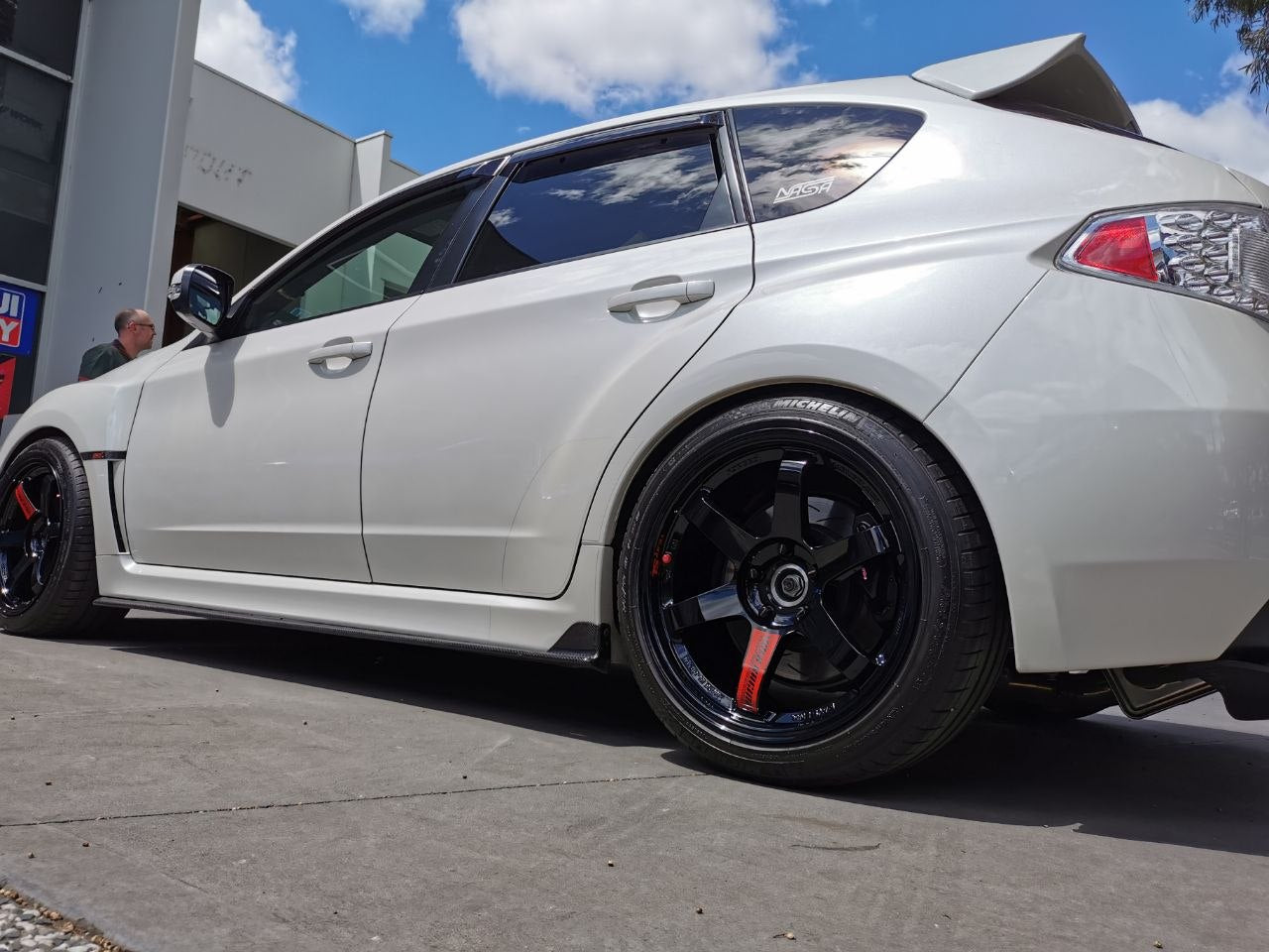 Subaru WRX STI Rear Fitment with RAYS TE37SL and Michelin PS5 Adelaide