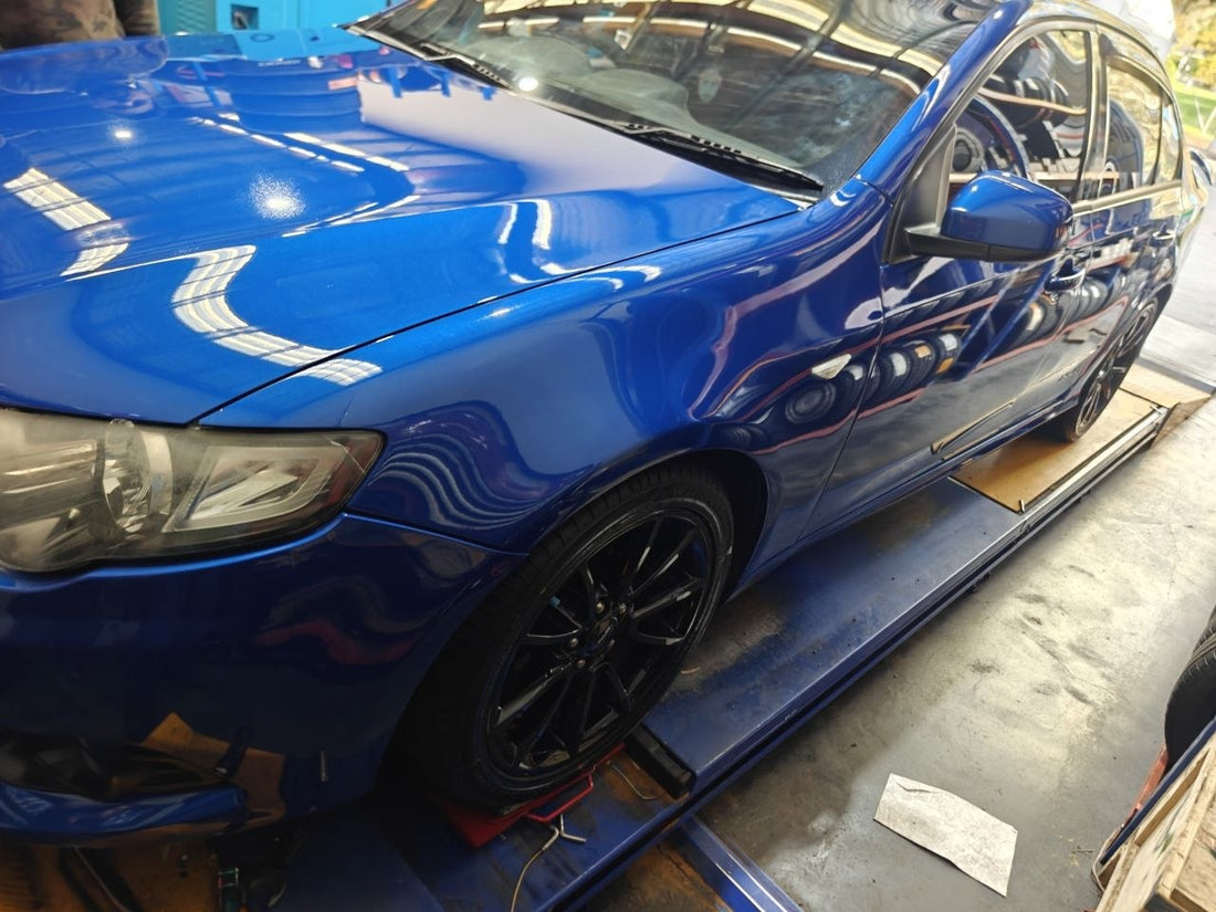 Ford XR6 four-wheel alignment after Winrun R330 tyres Adelaide
