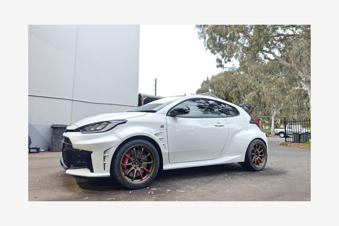 Adelaide GR Yaris Fitment FAQ: Rays CE28N+, Rydanz R31 and 265/35R18