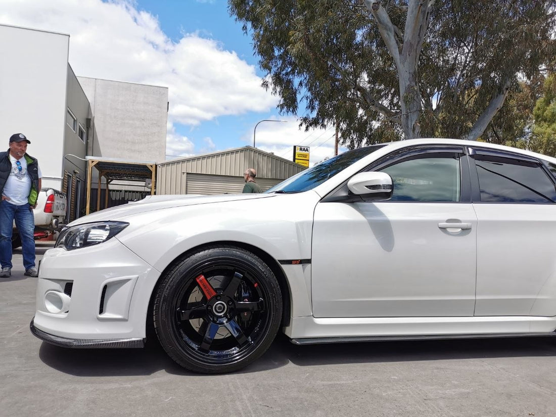 Subaru WRX STI TE37SL Gloss Black Fitment Stance Adelaide