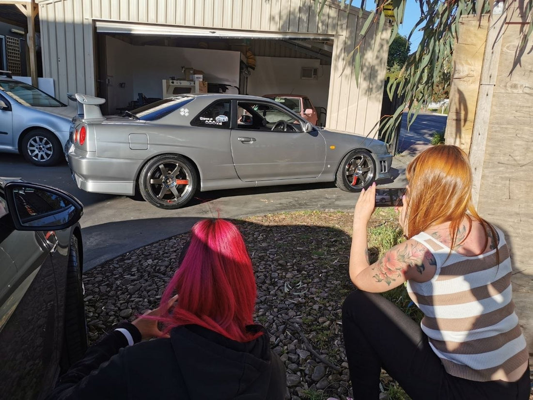 Nissan Skyline GT-R R34 Four-Wheel Alignment After TE37SL PG Fitment