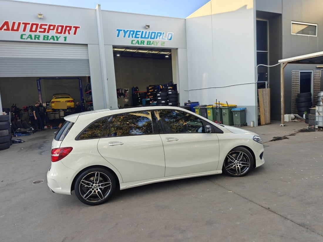 Mercedes B250 steering feel with 225/40R18 Continental UC7 and alignment Adelaide