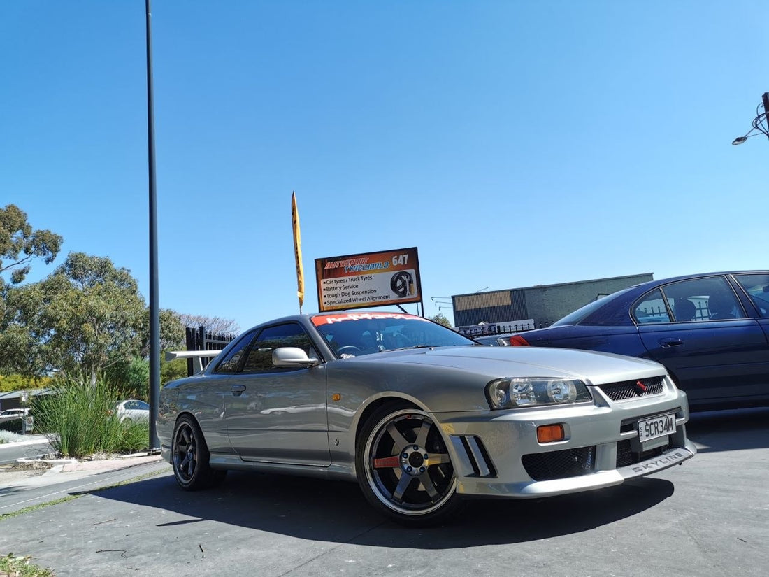 Nissan Skyline GT-R R34 RAYS TE37SL PG and Hankook RS4 Adelaide