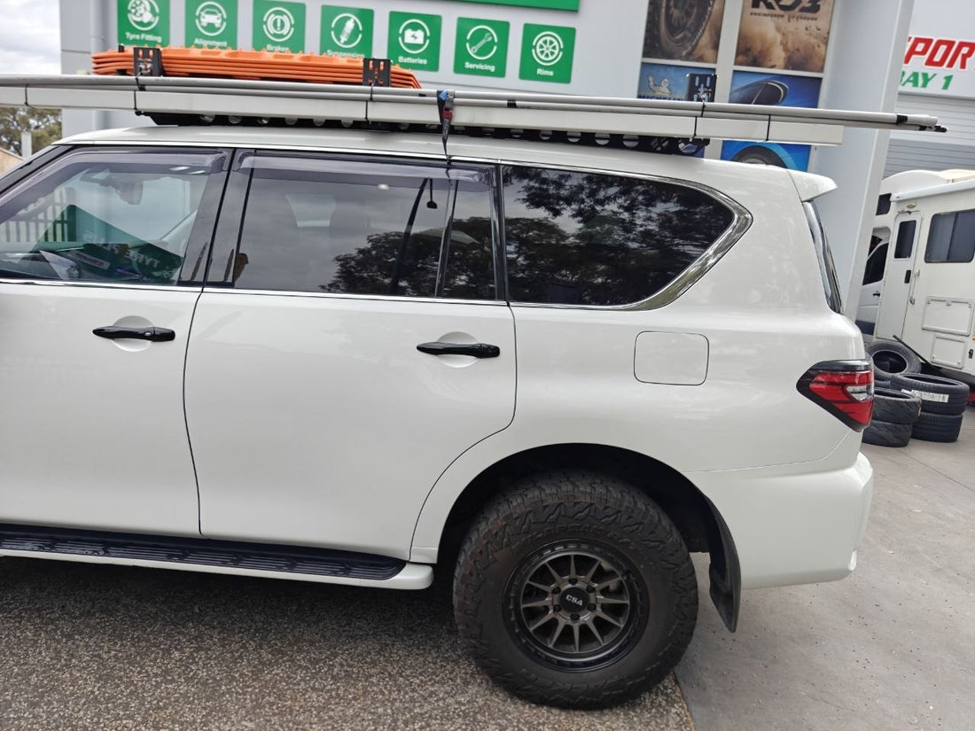 Nissan Patrol Y62 Four-Wheel Alignment After CSA and Falken RT01 Fitment