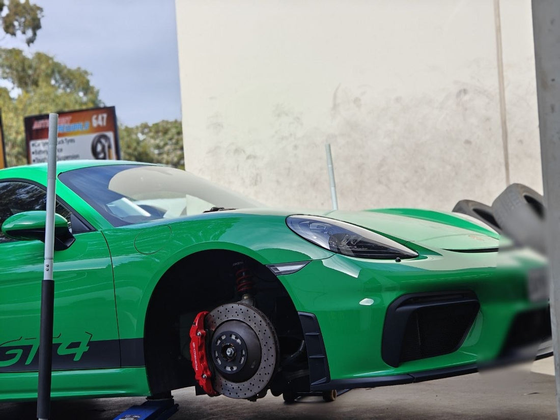 Porsche GT4 Four-Wheel Alignment After Advan GT Beyond Fitment