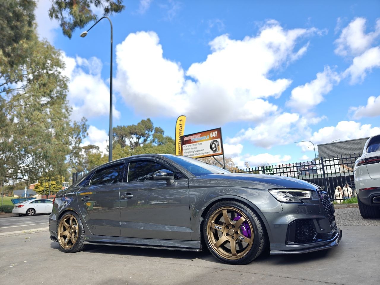 Audi RS3 RAYS TE37SAGA SL and Michelin PS4S Fitment Adelaide