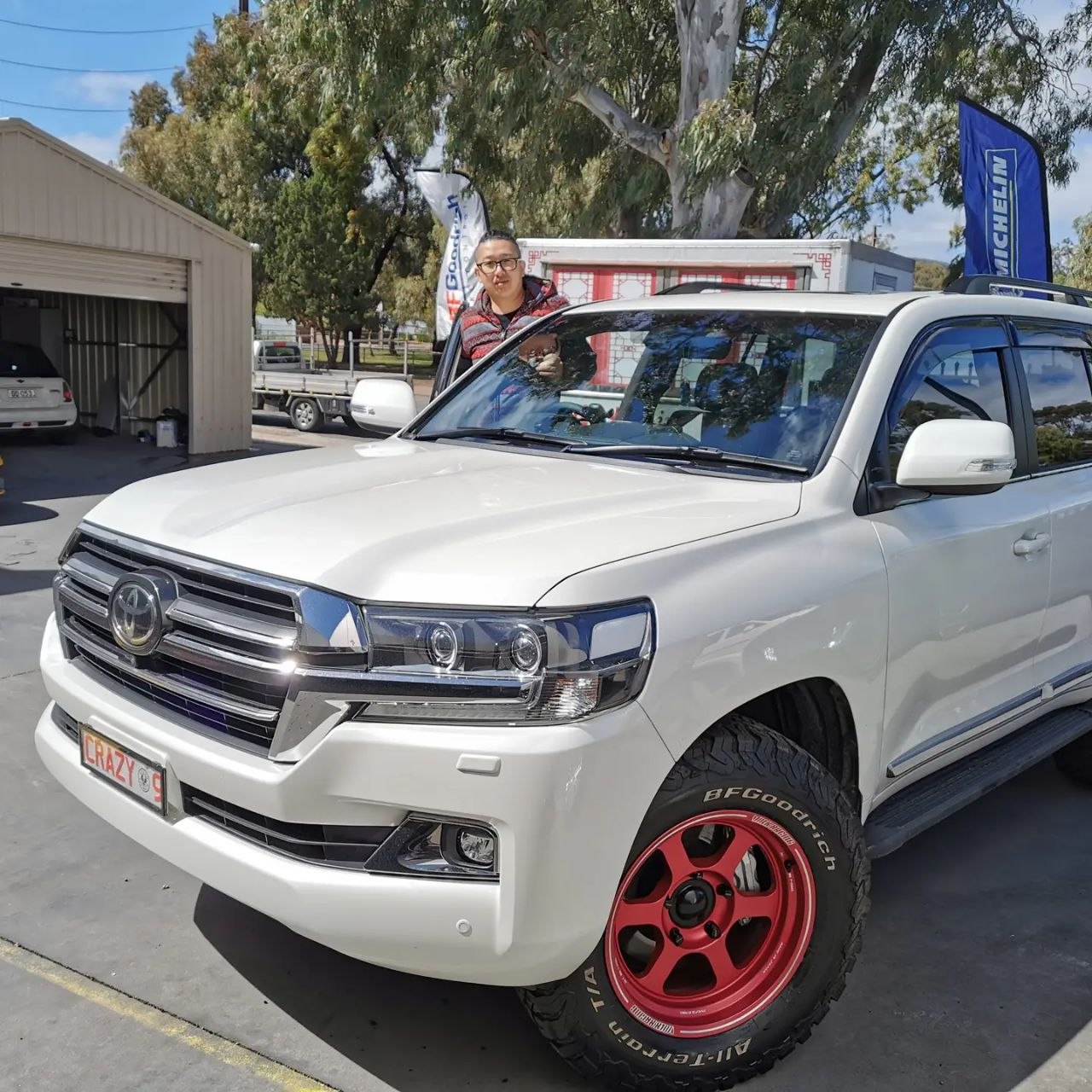 LC200 after TE37 wheels BFGoodrich KO2 tyres and four wheel alignment Adelaide