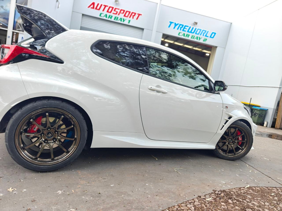 Toyota GR Yaris Rays CE28N+ and Rydanz R31 Fitment Adelaide