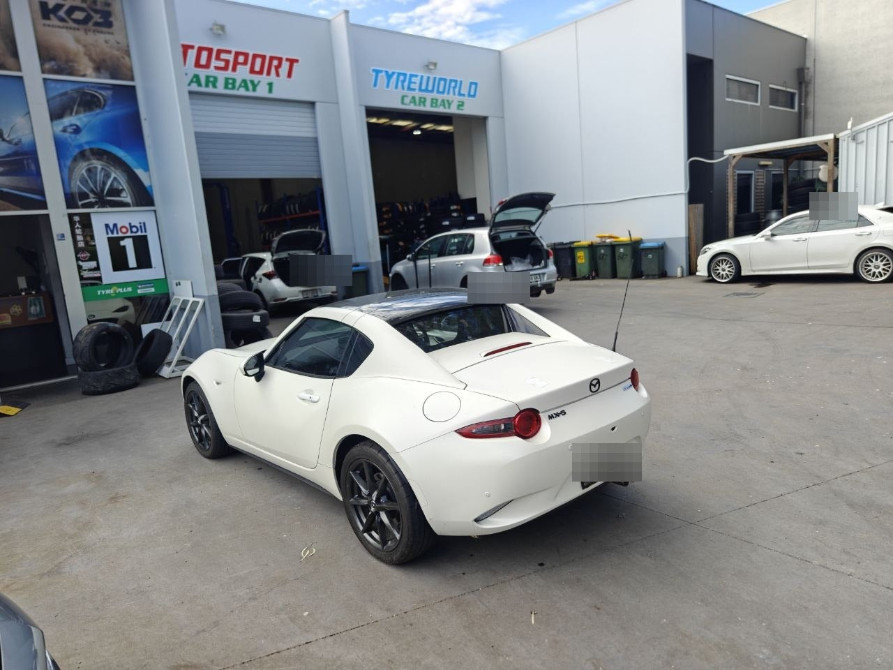 Mazda MX-5 with 205/45R17 Bridgestone Potenza Adrenalin RE003 tyres and wheel alignment at Autosport Tyre World Magill