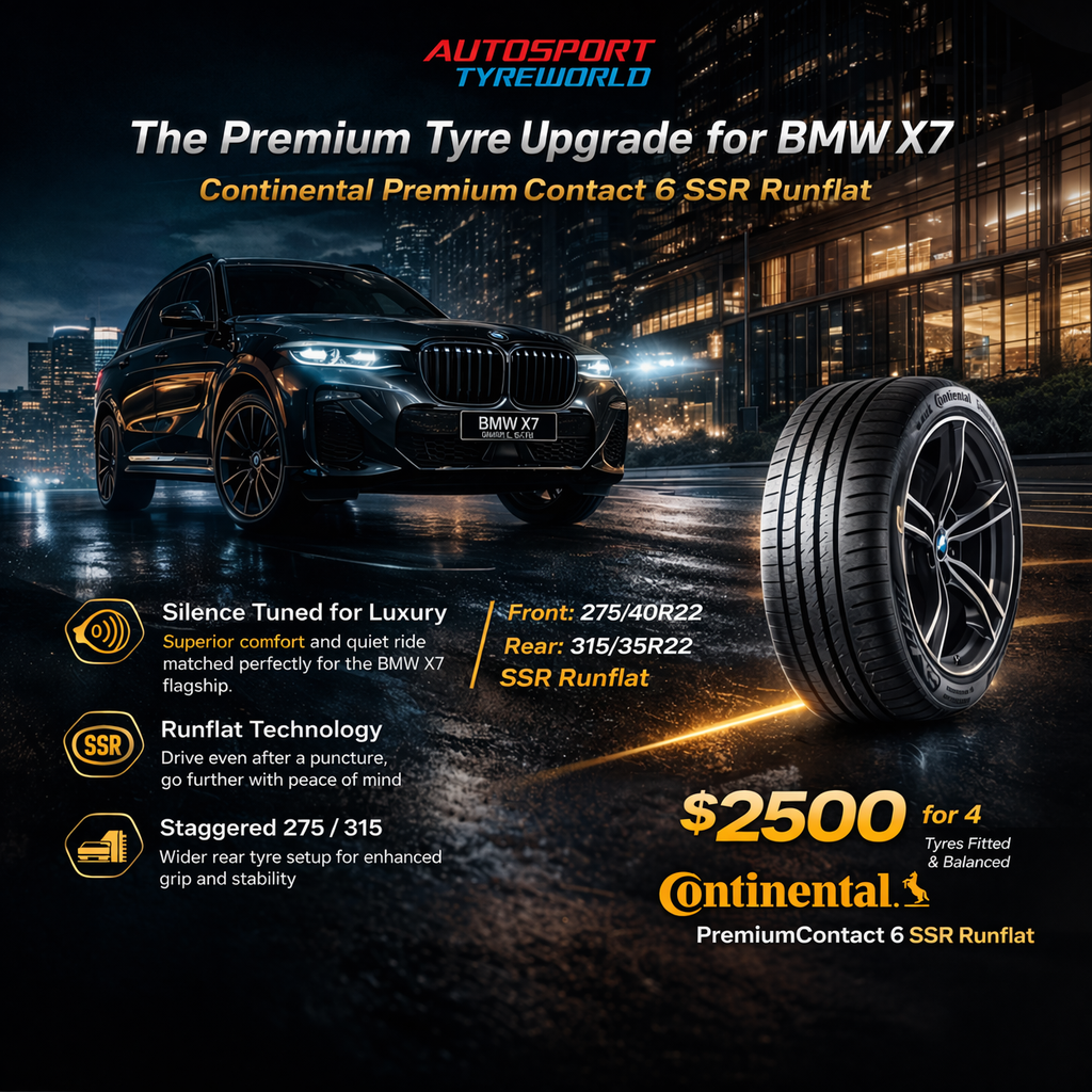 BMW X7 G07 Continental Premium Contact 6* SSR Runflat Tyre Special 22 inch rim in Adelaide, Product SEO Fitment and Buyer Guide