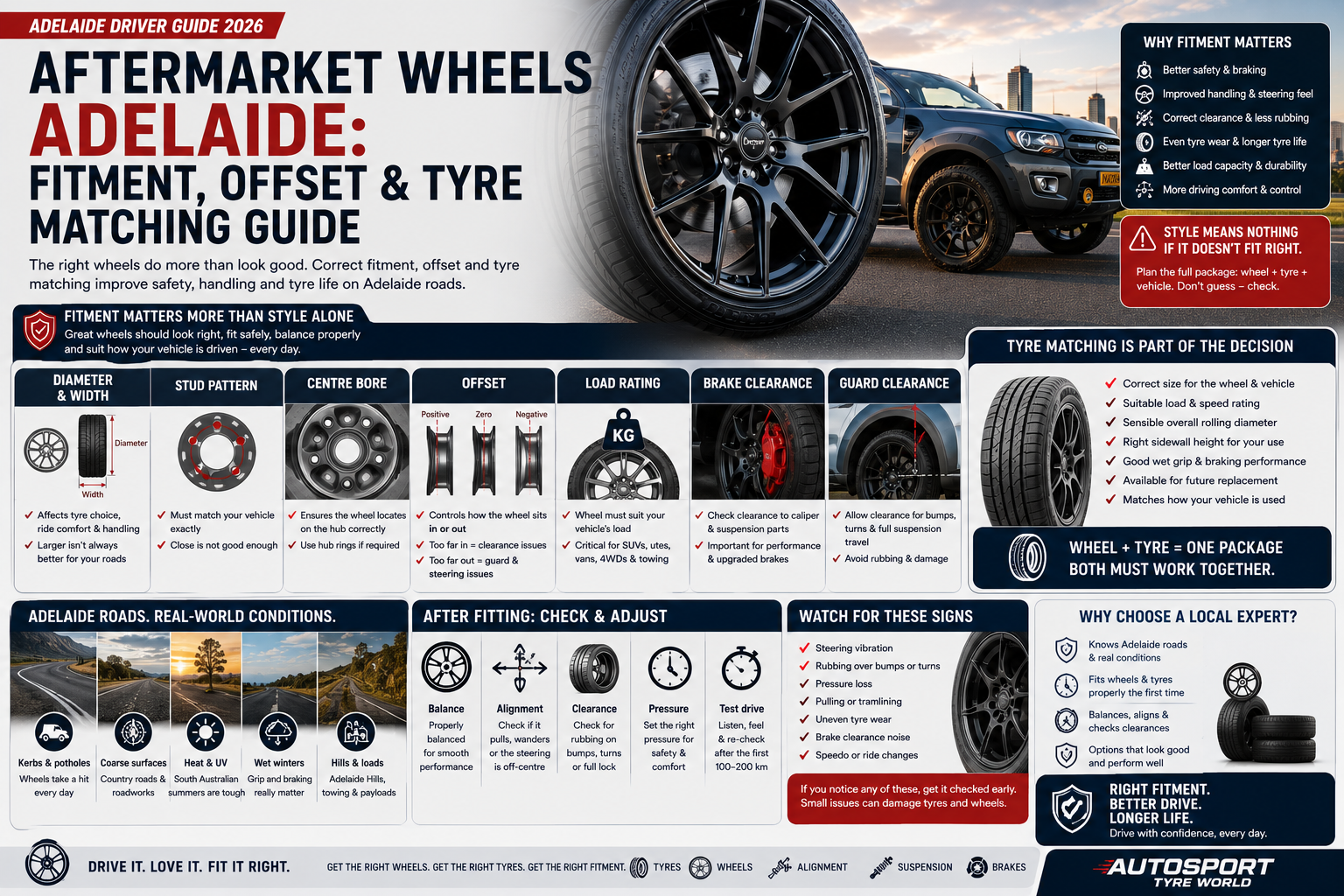 Aftermarket Wheels Adelaide: 2026 Fitment, Offset and Tyre Matching Guide