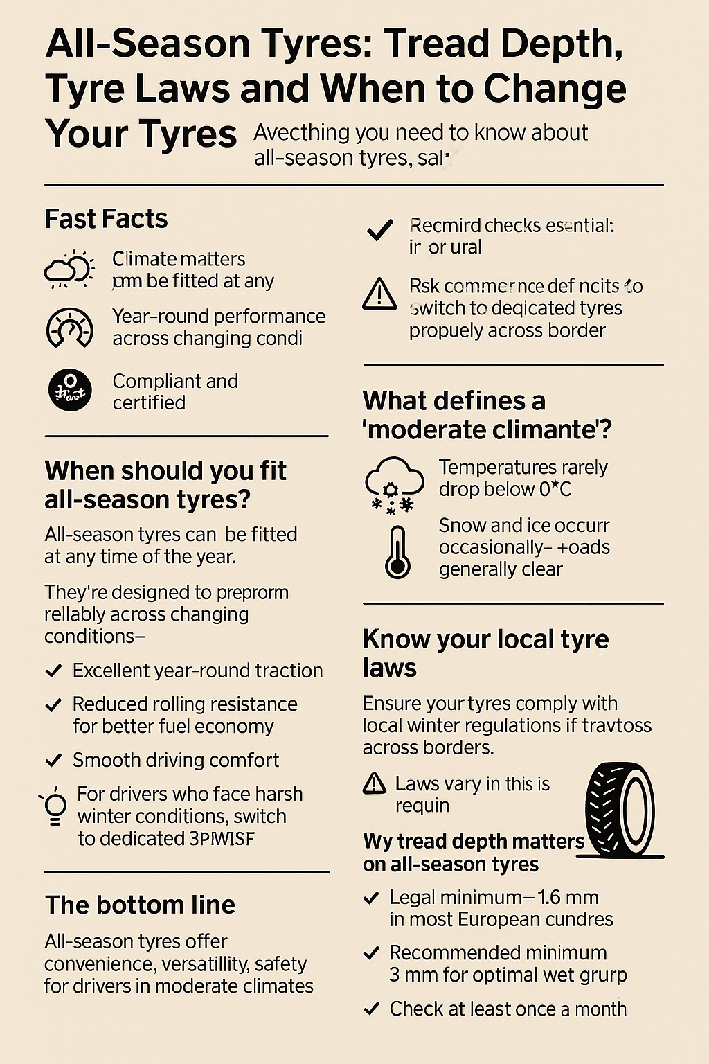All-Season Tyres: Tread Depth, Tyre Laws and When to Change Your Tyres