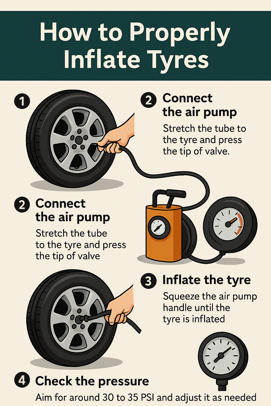 How to Properly Inflate tyres?