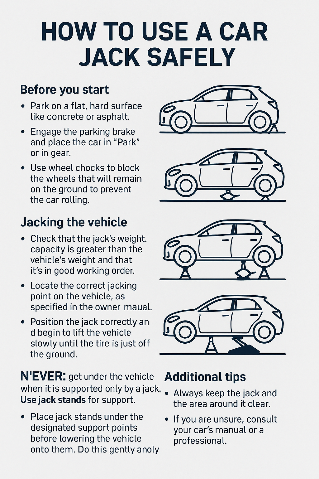 How to use car jack safely?