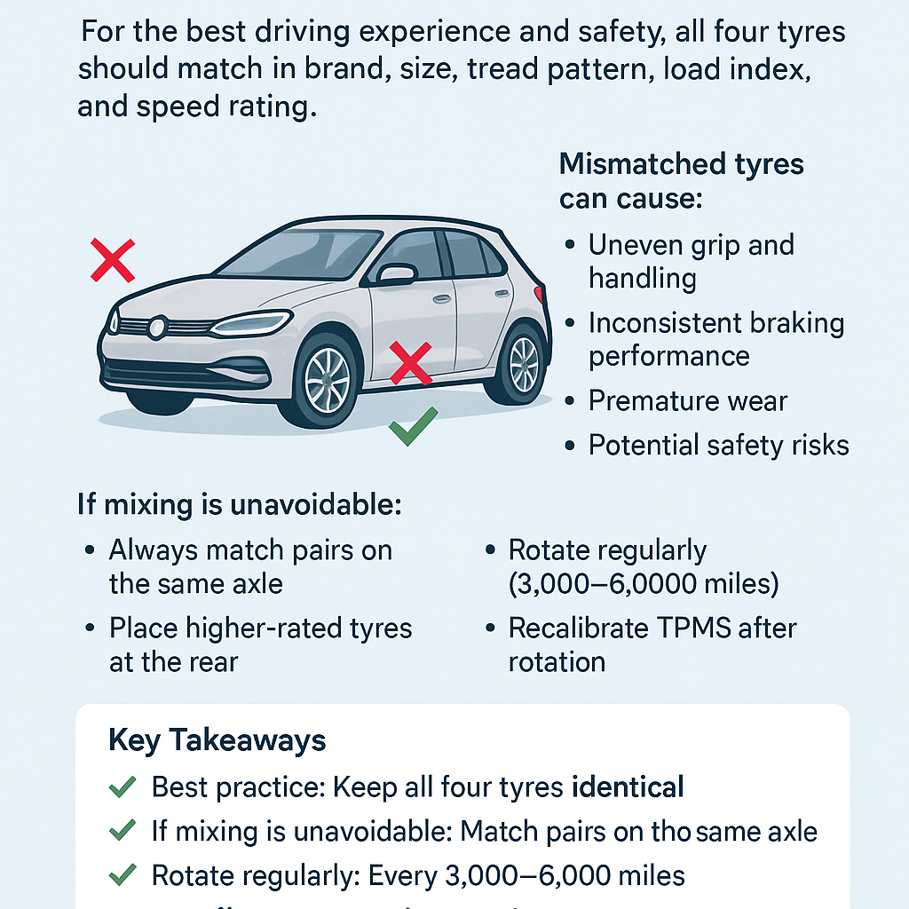 Mixing Tyres: Why It’s Best to Keep Them Matching