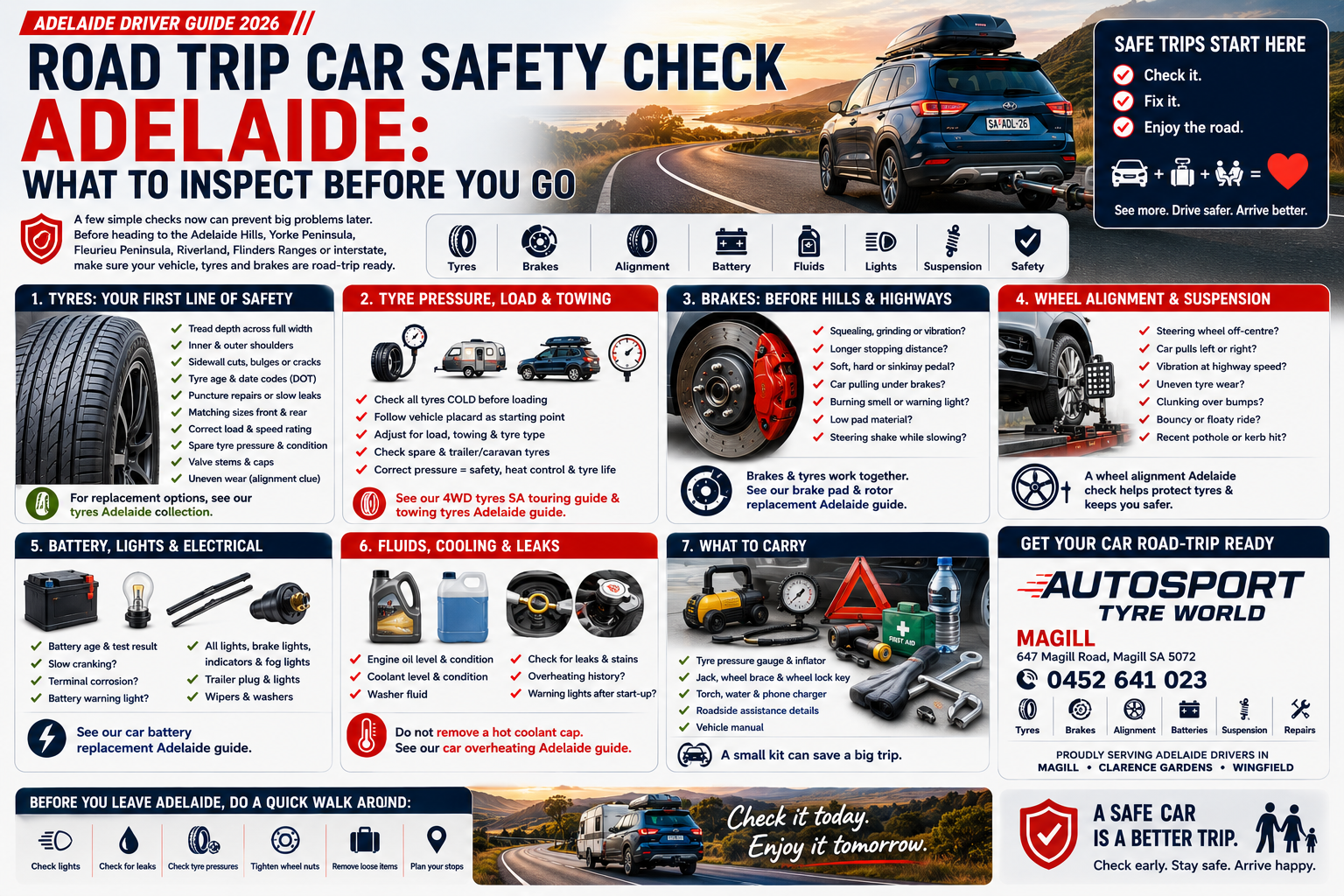 Road Trip Car Safety Check Adelaide: What To Inspect Before You Go