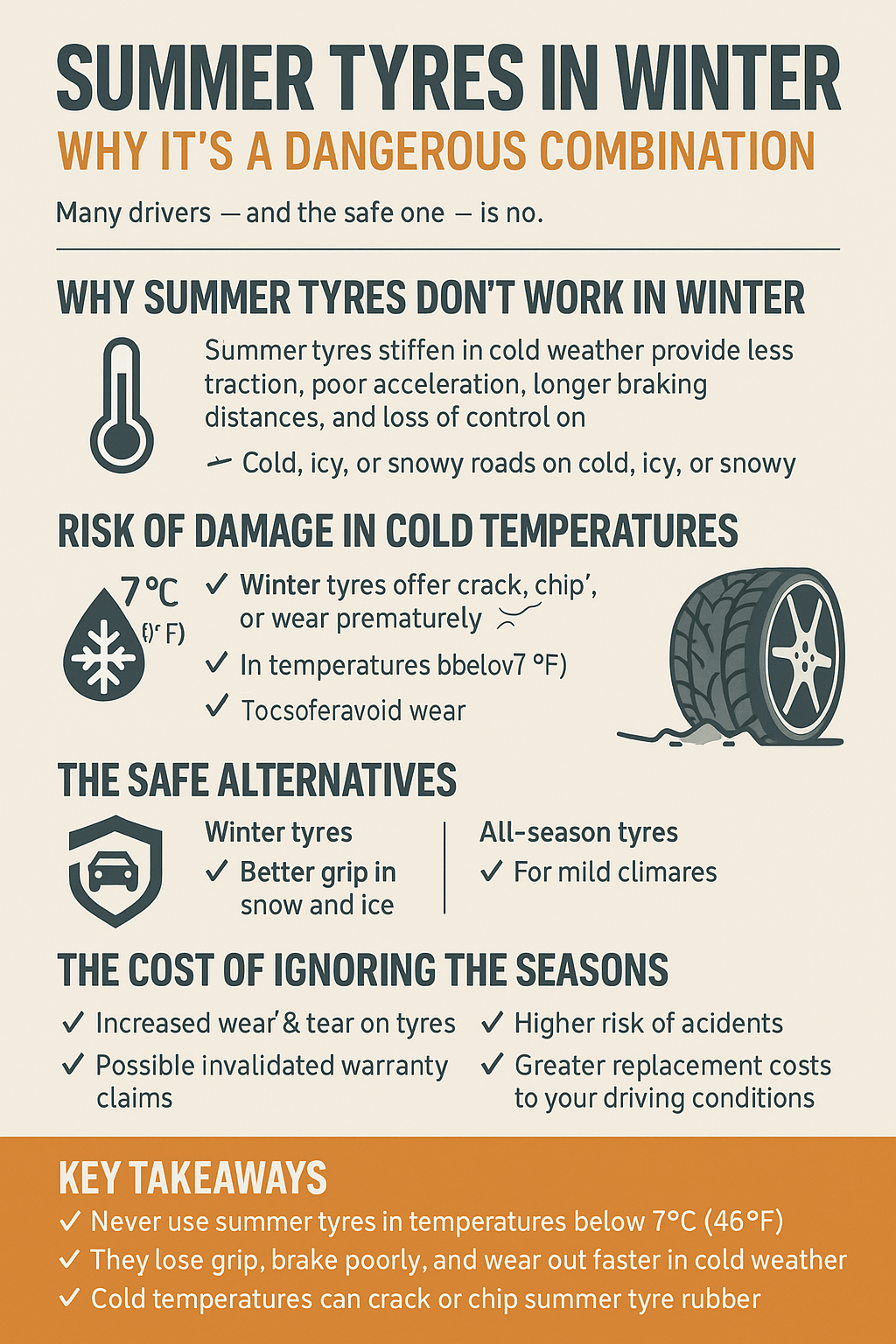 Summer Tyres in Winter: Why It’s a Dangerous Combination