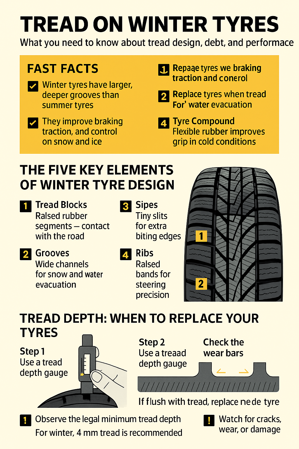 Tread on Winter Tyres