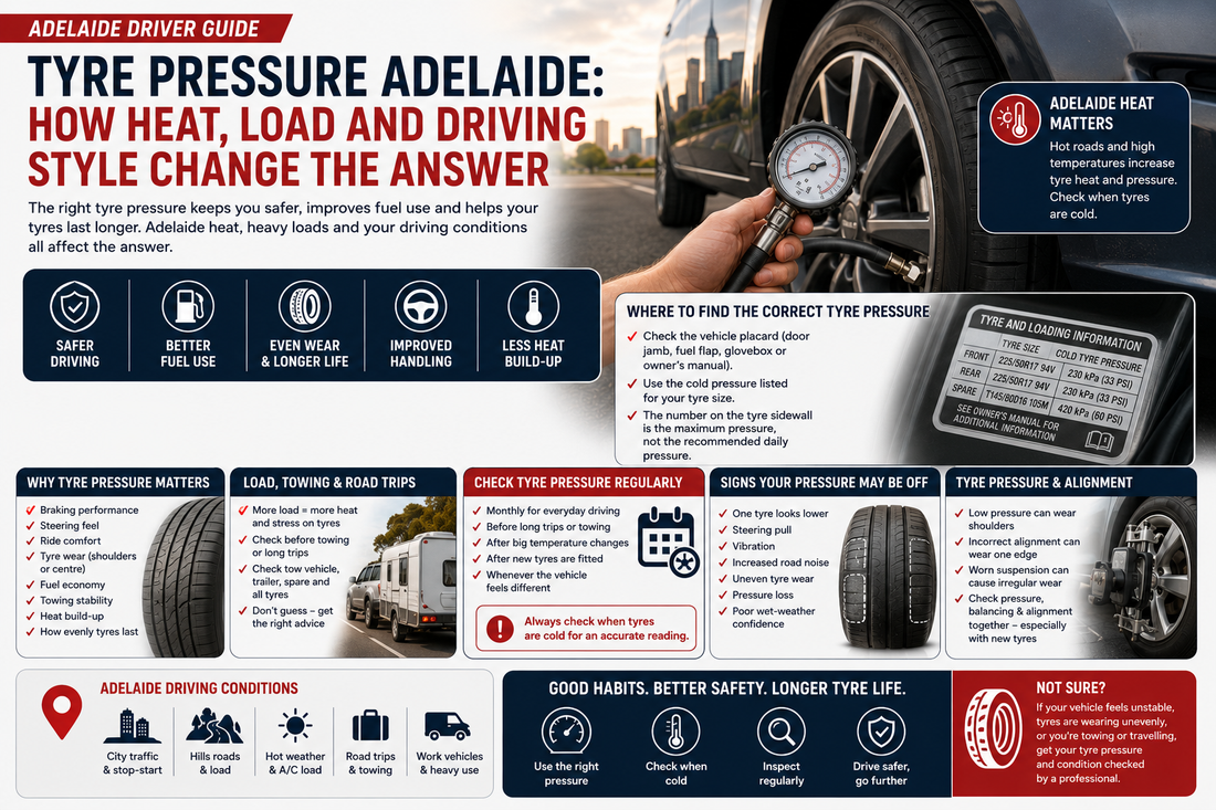 Tyre Pressure Adelaide: How Heat, Load and Driving Style Change the Answer