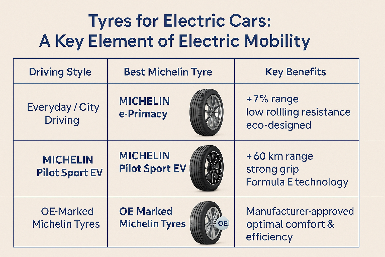 Tyres for Electric Cars: A Key Element of Electric Mobility