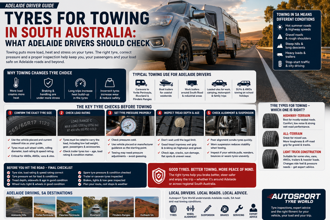 Tyres for Towing in South Australia: What Adelaide Drivers Should Check