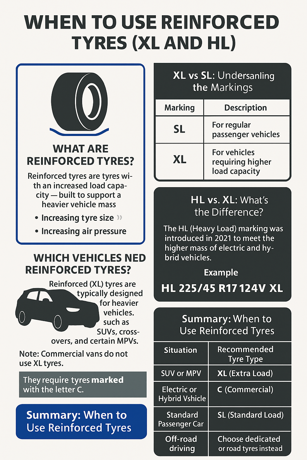 When to Use Reinforced Tyres (XL and HL)