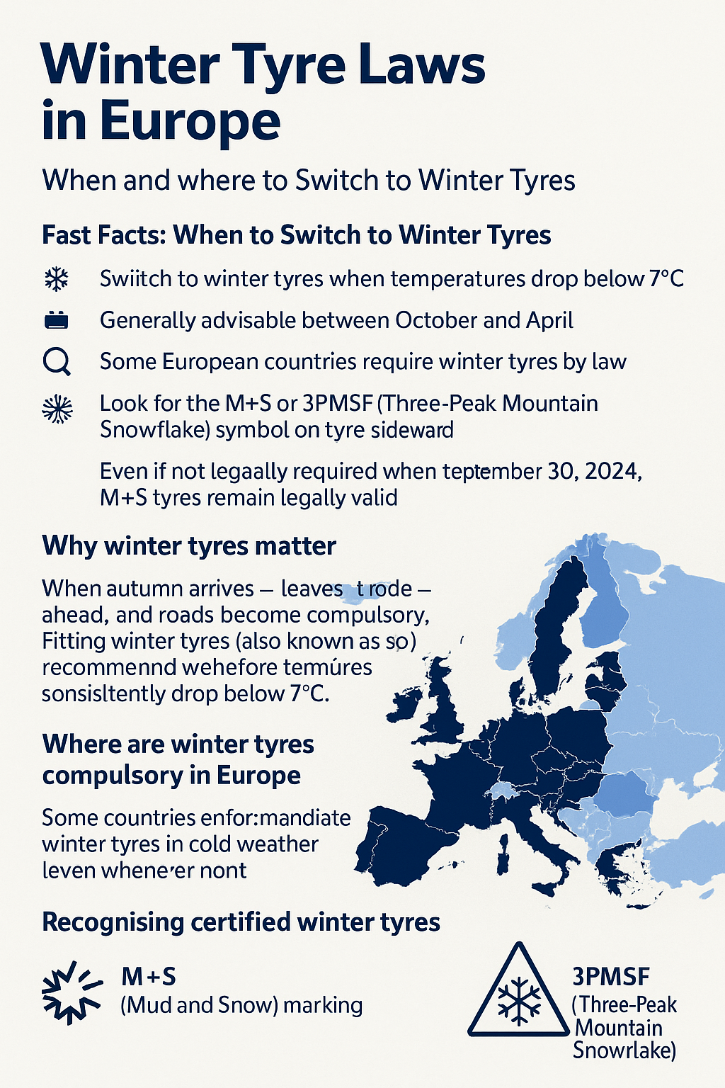 Winter Tyre Laws in Europe