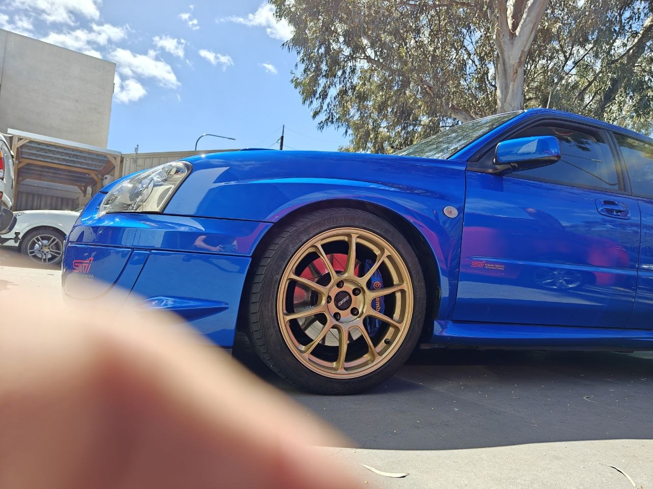 Subaru STI GDB Four-Wheel Alignment After ZE40 and Goodyear