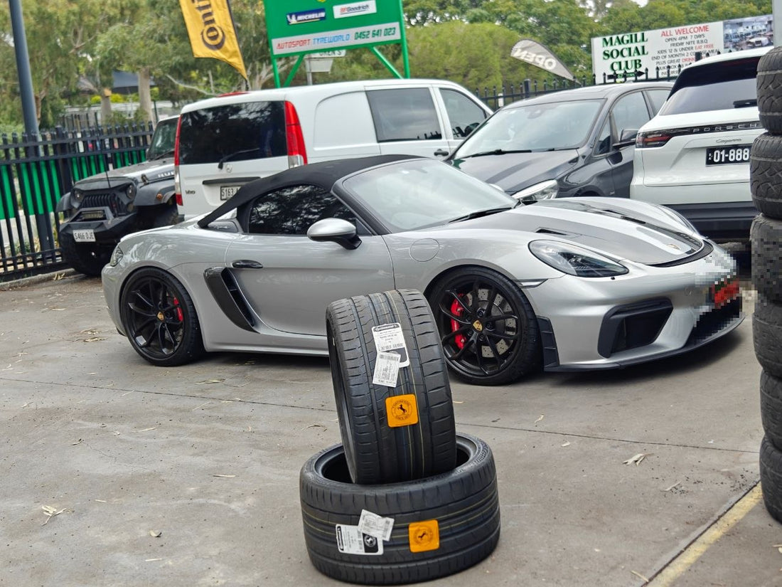 Porsche 718 Performance Tyre Case at Autosport Tyre World Magill
