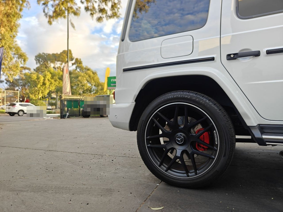 Mercedes G63 Pirelli Scorpion Zero MO Wheel Close-Up and Alignment