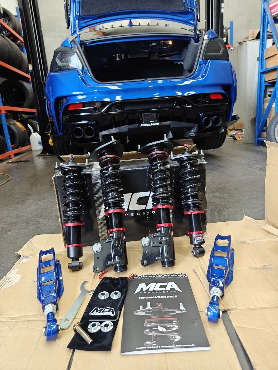 Subaru WRX VA MCA Red TE37V Michelin PS5 Fitment Adelaide
