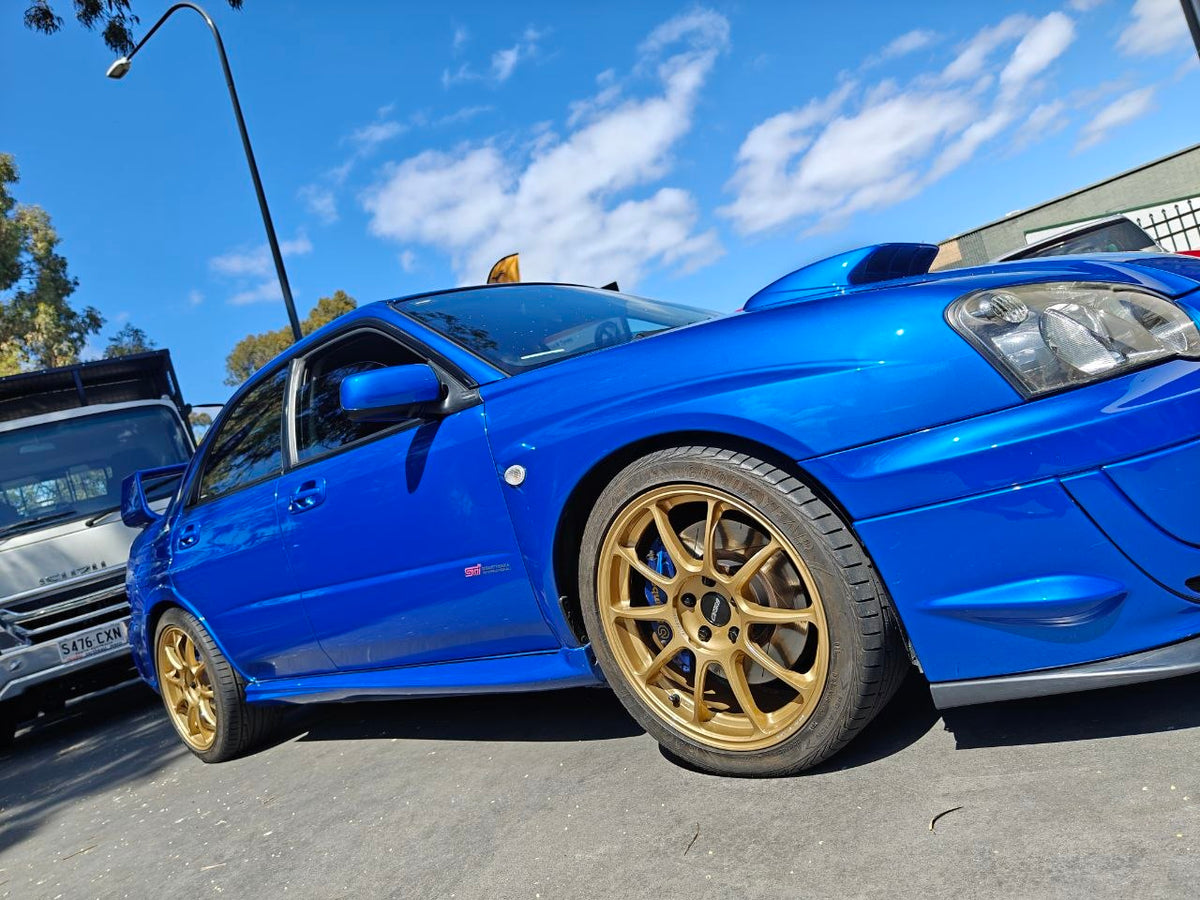 Subaru STI GDB RAYS ZE40 Goodyear 235/40R18 Fitment Adelaide