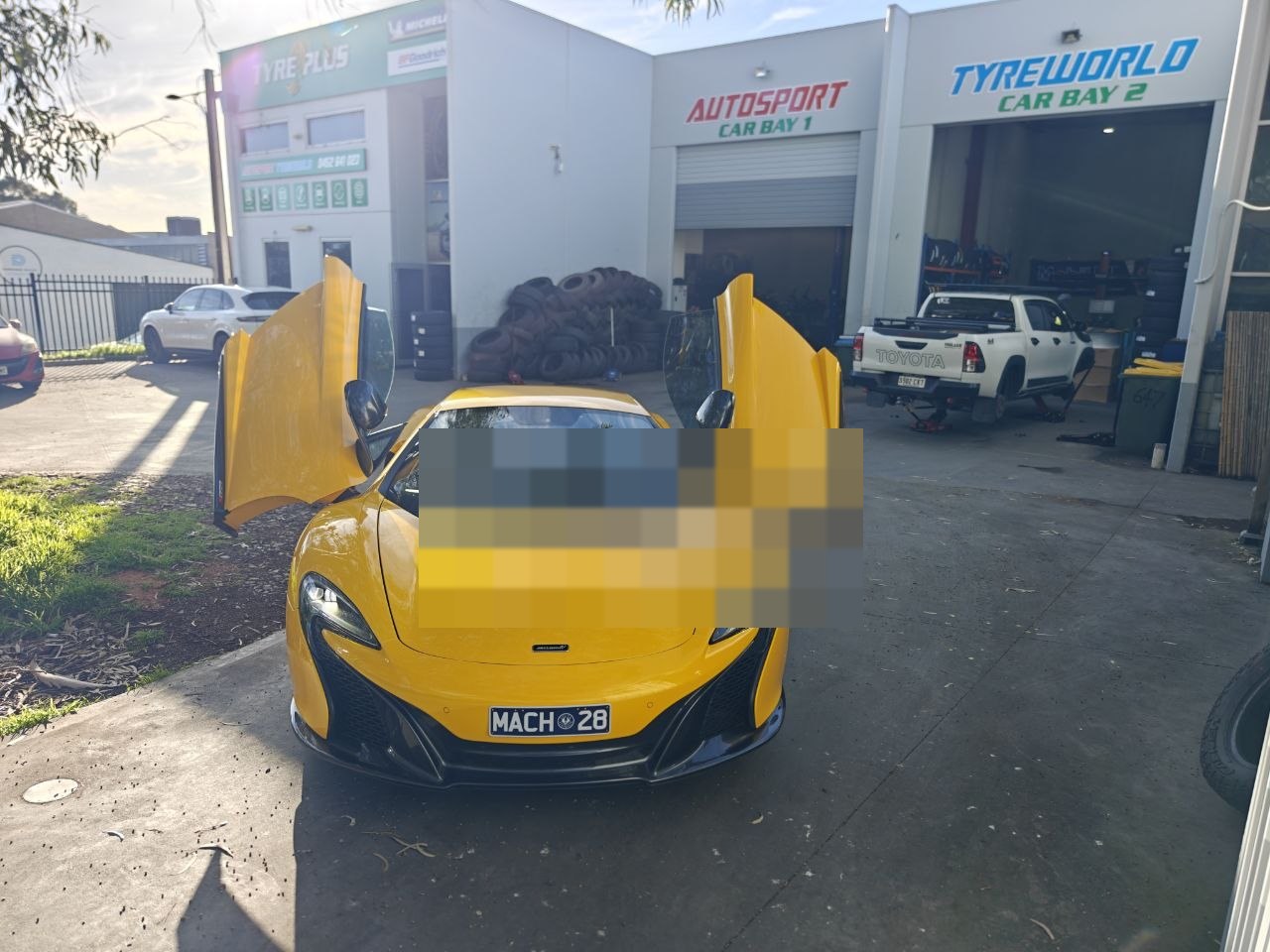 McLaren Delivery-Style Photo at an Adelaide Tyre Shop