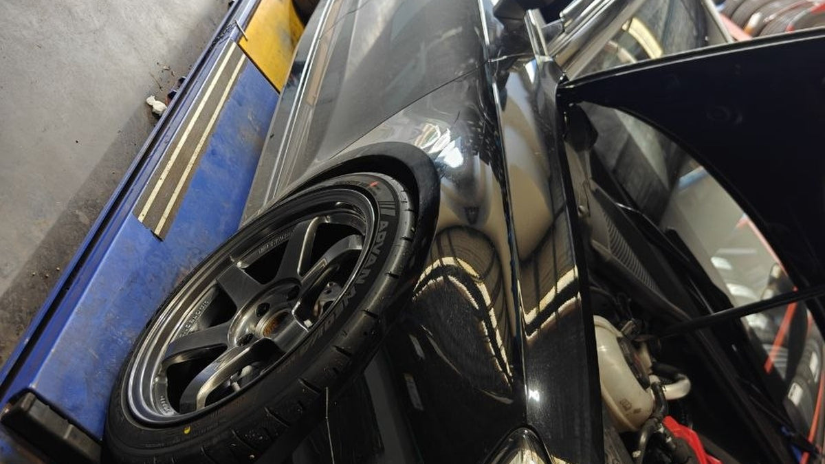 Audi RS3 four-wheel alignment after RAYS TE37SL and Yokohama AD09 fitment
