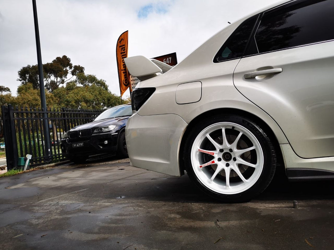 RAYS CE28SL Dash White 18x9.5 +38 for Subaru WRX STI Adelaide