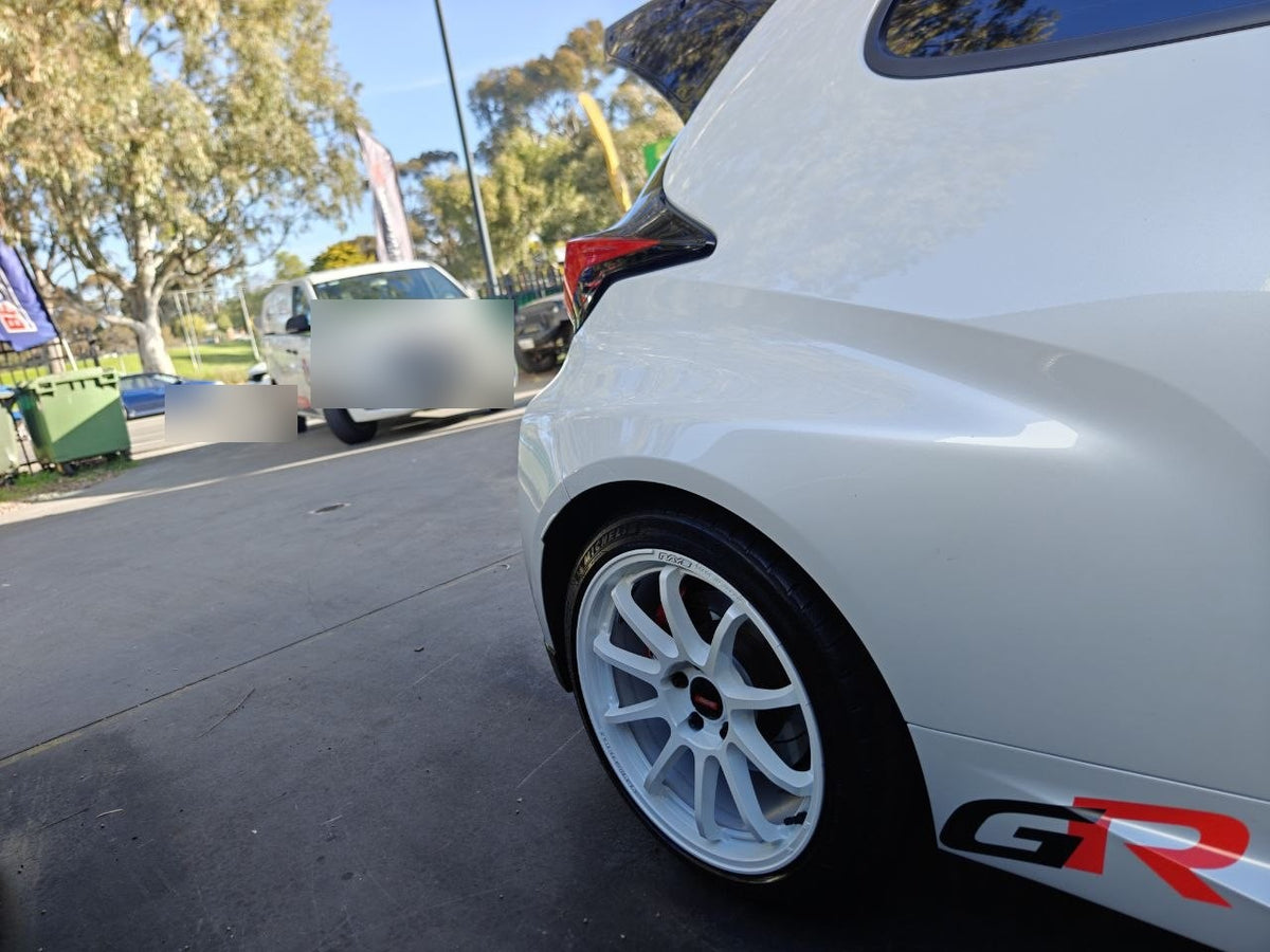 Michelin PS4S 225/40R18 on GR Yaris with Rays 57NR White Wheels Adelaide