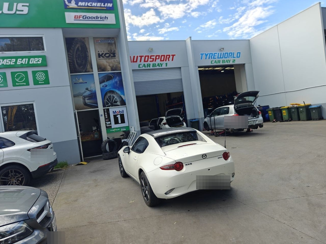 Mazda MX-5 with 205/45R17 Bridgestone Potenza Adrenalin RE003 tyres and wheel alignment at Autosport Tyre World Magill