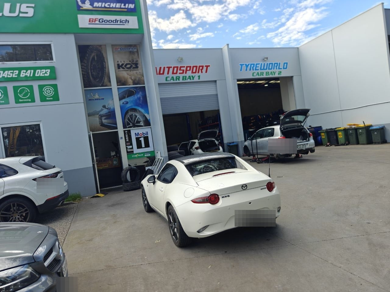Mazda MX-5 with 205/45R17 Bridgestone Potenza Adrenalin RE003 tyres and wheel alignment at Autosport Tyre World Magill