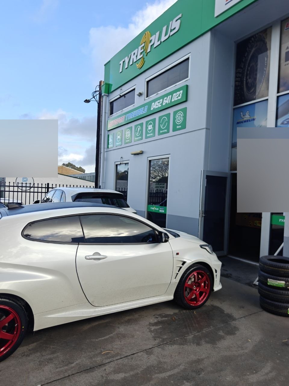 Toyota GR Yaris Hyper Red TE37SAGA S-Plus Wheels Adelaide